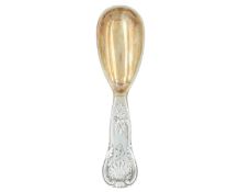 A rare George IV Scottish silver Kings Pattern caddy spoon by Adam Elder.