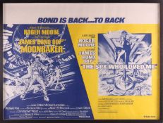 James Bond Moonraker (1979) and The Spy Who Loved Me (1977) British Quad film poster, double bill, 4