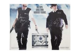 Hot Fuzz (2007), British Quad, advance teaser, double sided, signed in silver maker by Nick Frost an