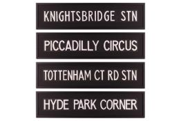 Original 1960s London Bus Blinds - includes, Hyde Park Corner, Piccadilly Circus, Knightsbridge and 