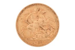 An Edward VII full sovereign, dated 1903, obverse bare head to the right.