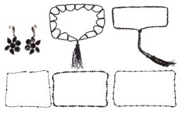 A group of costume jewellery, including a pair of jet flower earrings, set in silver-plated pewter, 