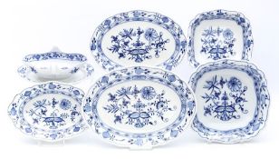 Sechs Speiseservieceteile, Meissen,