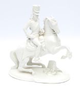 Skulptur "Auf steigendem Pferd sitzender Soldat", Nymphenburg.