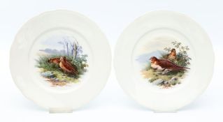 Paar Teller mit Vogelmotiven, KPM Berlin.