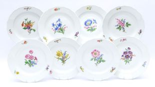 Acht Speiseteller, Meissen,