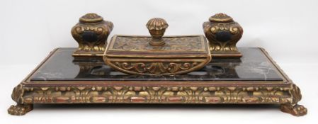 Schreibtischgarnitur und Löschwiege.