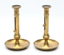 Paar Schiebeleuchter, je einflammig.