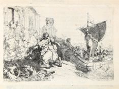 Rembrandt Harmenszoon van Rijn. The Ship of Fortune (1633, etching)