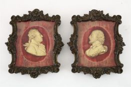 Set of fire gilded bronze portrait busts, 18th century