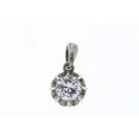 White gold hanger with solitaire diamond