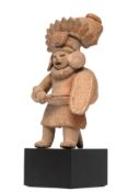 Mexico, Maya, 400-900 CE a standing terracotta warrior figure
