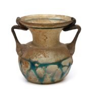 Persia, a glass flask with two handles, ca. 12th century,