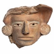 Mexico, Maya Culture, 400-900 CE, a fine large terracotta portret;