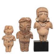 Central Mexico, Chipiquaro, Pre Classic, 300 BCE - 100 CE, three terracotta idols