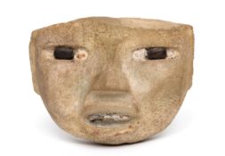 Mexico, Teothihuacan, 100-700 CE, a stone mask,