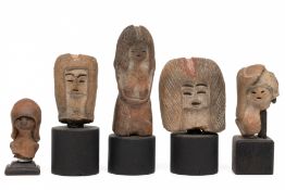 Ecuador, Valdivia Culture, ca. 3000 BCE, a collection of five figure fragments