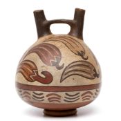 Peru, Nazca, a fine small double spout and bridge vessel 100 - 300 CE,