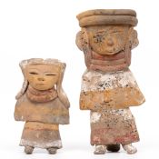 Mexico, Teotihuacan, ca. 200-600 CE, two terracotta figures;