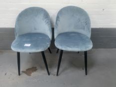Set of 2 Blue Mist Lotus Dining Chairs