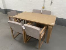 Philip Dining Table + 5 Grey Dining Chairs
