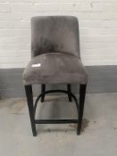 Izmir Grey Velvet Barstool
