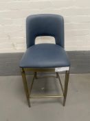 Navy and Brass Barstool