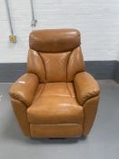 Tan PU Leather Recliner Armchair