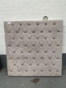 Cream Chenille Deep Buttoned Tall Headboard