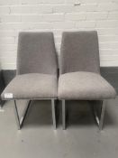 Set of 2 Bay Chrome Frame Dining Chairs Grey