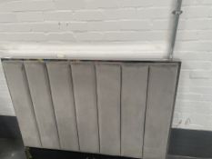 Chrome and Grey Velvet Headboard