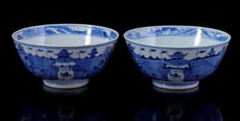 2 porcelain bowls Kangxi marked, 19th century