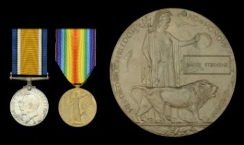 Pair: Private H. Stephens, Middlesex Regiment, who was killed in action on the Western...