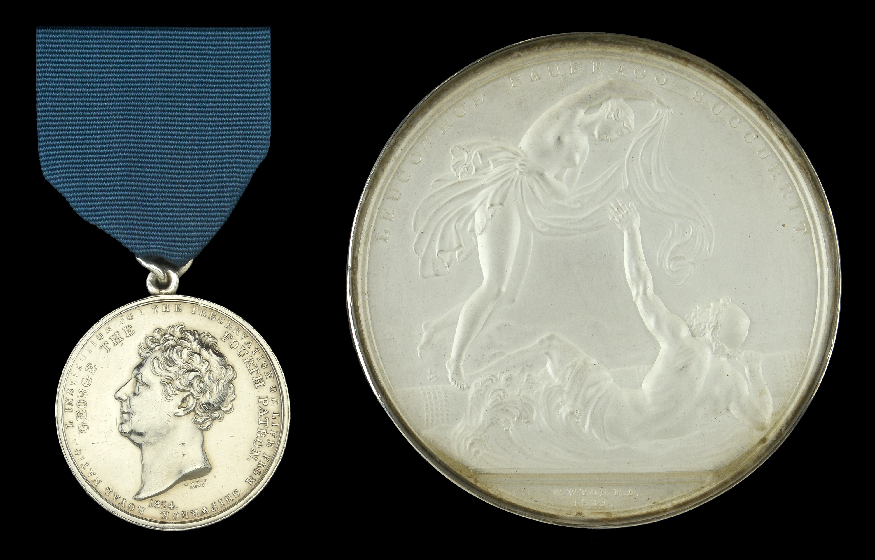 The exceedingly rare pair of Life Saving Medals awarded to Commander J ...