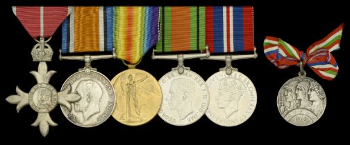 An unusual Second War M.B.E. group of six awarded to Lieutenant-Colonel S. N. Beattie, Army...