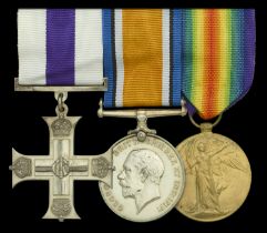A Great War 'Western Front' M.C. group of three awarded to Lieutenant J. G. Russell, Anson...