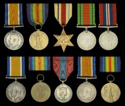 Five: Private R. E. West, Middlesex Regiment British War and Victory Medals (2589 Pte. R....
