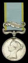 Crimea 1854-56, 1 clasp, Sebastopol (Pte. Timy. Sheehan. 57th. Ft.) contemporarily engraved...
