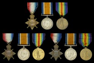 Three: Private H. Bradford, Middlesex Regiment 1914-15 Star (3374 Pte. H. Bradford. Midd'x...