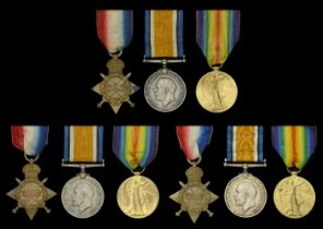 Three: Private A. H. Day, Middlesex Regiment 1914-15 Star (1661. Pte. A. H. Day. Middx....