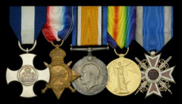 The exceptional and unique 'Zeebrugge' D.S.C. group of five awarded to Surgeon-Lieutenant...