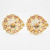 Pair of Coalport Porcelain Dishes with Scalloped Edge