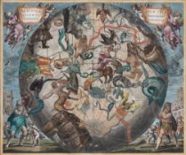 A finely colored map of the southern stars from Cellarius' celebrated celestial atlas