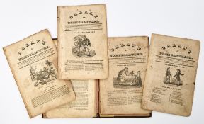 Twelve issues of the earliest American illustrated comic periodical, "Galaxy of Comicalities"