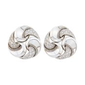 Marina B Pair of White Gold and Diamond 'Vertigo' Earclips