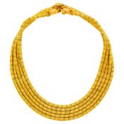 Ilias Lalaounis Five Strand Gold 'Helen of Troy' Necklace