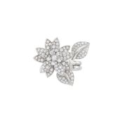 Van Cleef & Arpels White Gold and Diamond 'Lotus Between the Finger' Ring, France