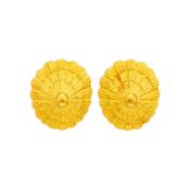 Ilias Lalaounis Pair of Gold 'Helen of Troy' Shell Earclips