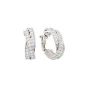 Cartier Pair of White Gold and Diamond 'Trinity Inside Out' Hoop Earclips, France