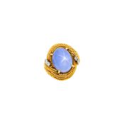 Van Cleef & Arpels Gold, Platinum, Star Sapphire and Diamond Ring